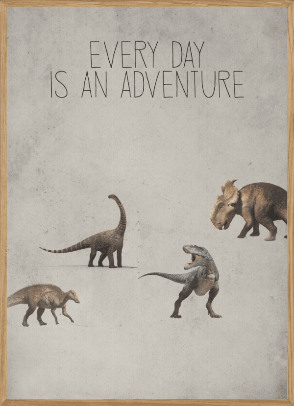 ADVENTURE - DINOSAUR - BØRNEPLAKAT A3 (29,7 x 42cm) - BØRN > BØRNEPLAKATER - Living Nature