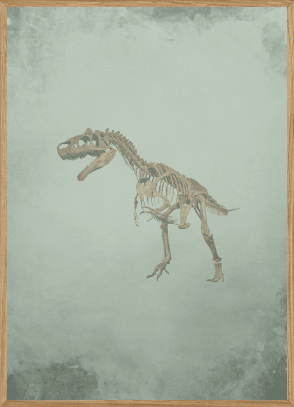 GREEN DINOSAUR - BØRNEPLAKAT A3 (29,7 x 42cm) - BØRN > BØRNEPLAKATER - Living Nature