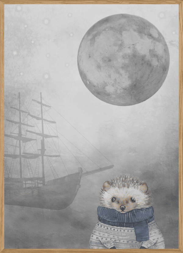 MR. HEDGEHOG - BØRNEPLAKAT A3 (29,7 x 42cm) - BØRN > BØRNEPLAKATER - Living Nature