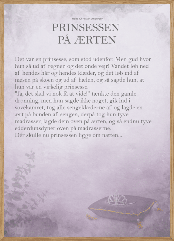 PRINSESSEN PÅ ÆRTEN - THE STORY A3 (29,7 x 42cm) - BØRN > BØRNEPLAKATER - Living Nature