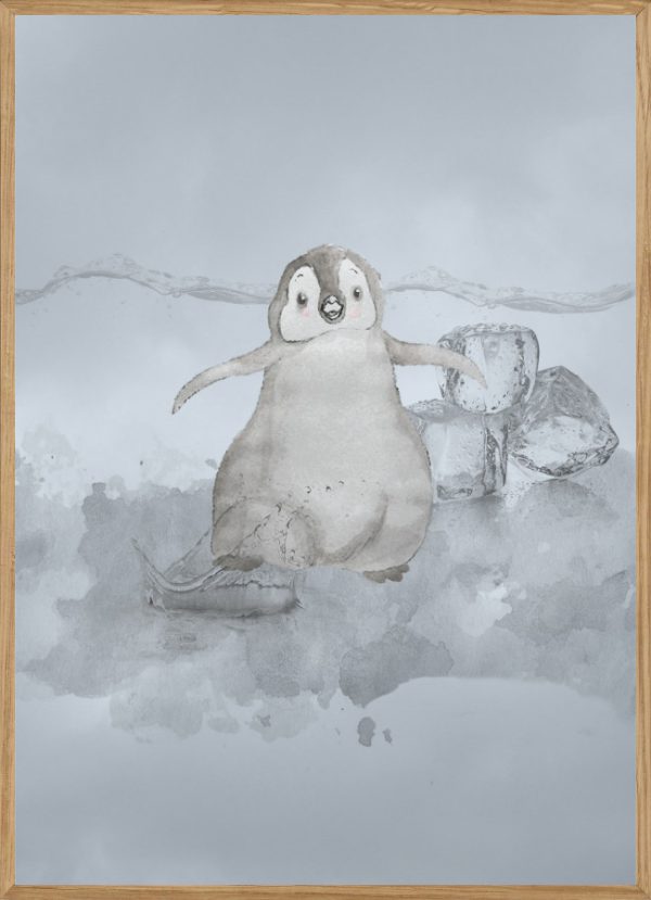 A LITTLE PENGUIN SPLASH A3 (29,7 x 42cm) - BØRN > BØRNEPLAKATER - Living Nature