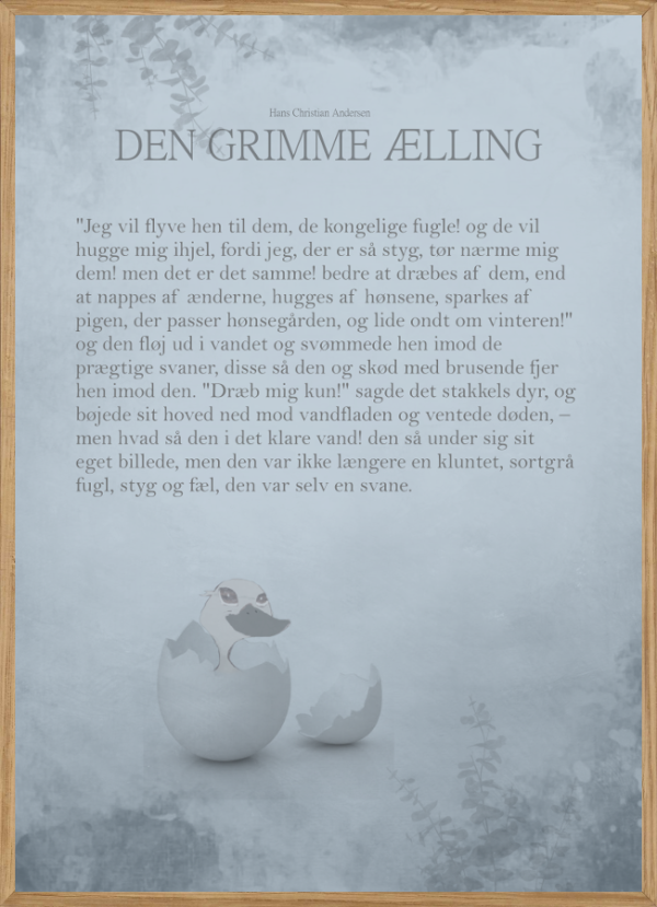 DEN GRIMME ÆLLING - THE STORY A3 (29,7 x 42cm) - BØRN > BØRNEPLAKATER - Living Nature