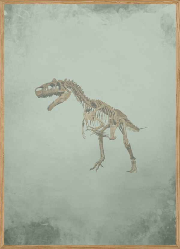 GREEN DINOSAUR - BØRNEPLAKAT A3 (29,7 x 42cm) - BØRN > BØRNEPLAKATER - Living Nature