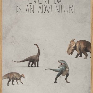 ADVENTURE - DINOSAUR - BØRNEPLAKAT A3 (29,7 x 42cm) - BØRN > BØRNEPLAKATER - Living Nature