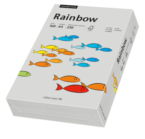 Rainbow kulørt kopiappir 160g. A3 grå 96