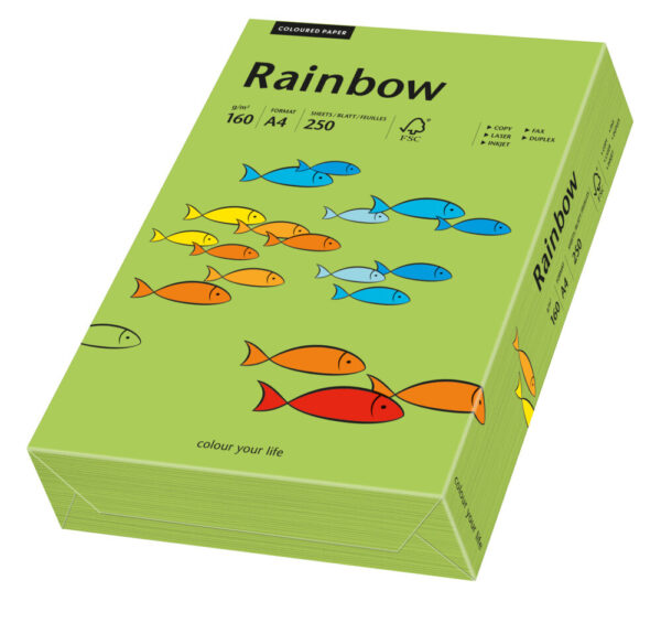 Rainbow kulørt kopiappir 160g. A3 grøn 76
