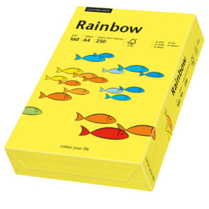 Rainbow kulørt kopiappir 160g. A3 gul 14