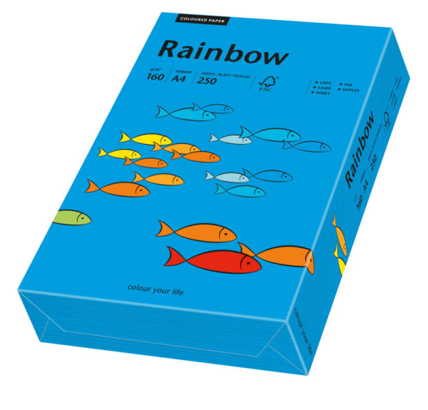 Rainbow kulørt kopiappir 160g. A3 mørk blå 88