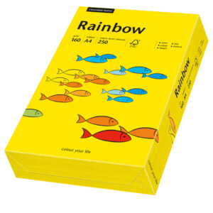 Rainbow kulørt kopiappir 160g. A3 mørk gul 18