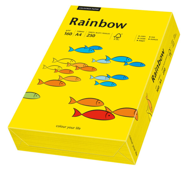 Rainbow kulørt kopiappir 160g. A3 mørk gul 18