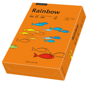 Rainbow kulørt kopiappir 160g. A3 mørk orange 26