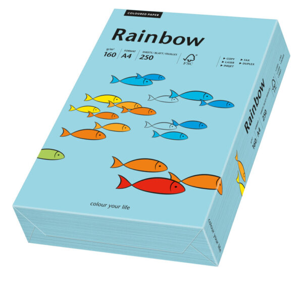 Rainbow kulørt kopiappir 160g. A3 ocean blå 84