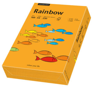 Rainbow kulørt kopiappir 160g. A3 orange 24