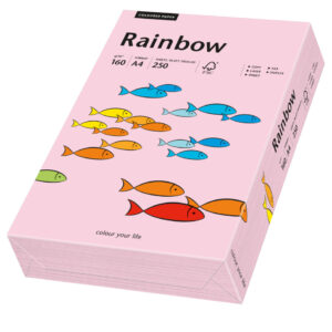 Rainbow kulørt kopiappir 160g. A3 rosa 54