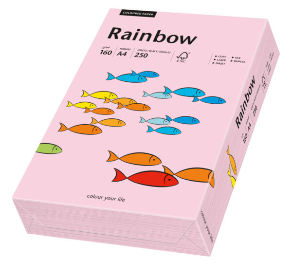 Rainbow kulørt kopiappir 160g. A3 rosa 54