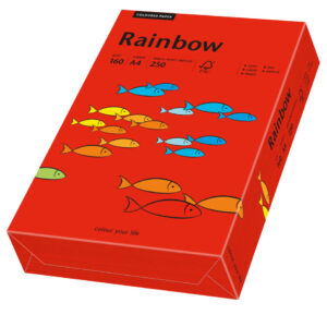 Rainbow kulørt kopiappir 160g. A4 rød 28